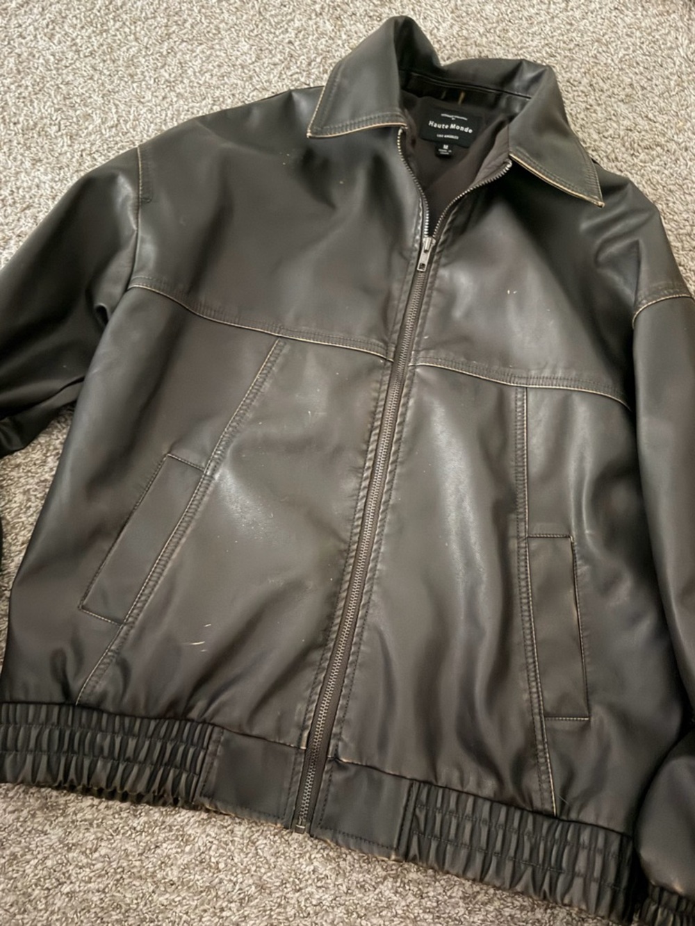 Fashion nova washed leather jacket